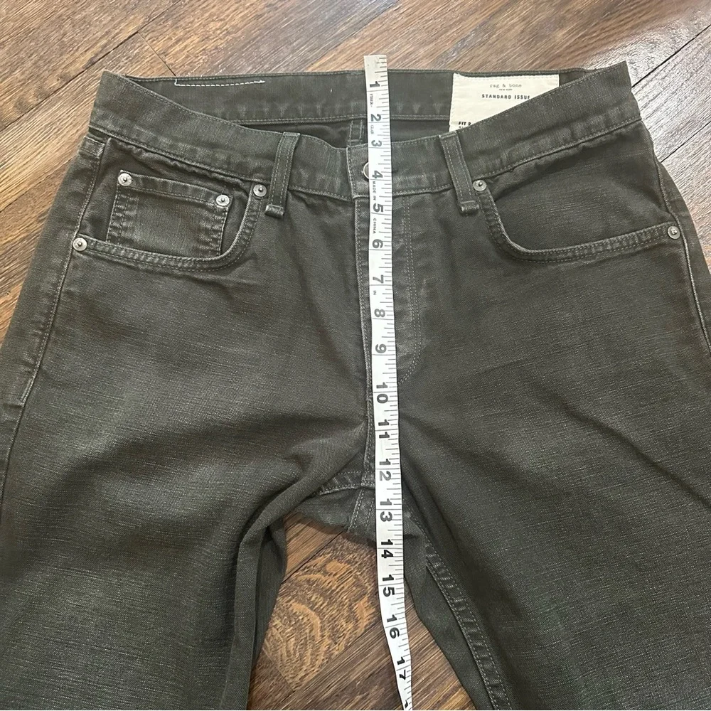 rag & bone Men's Dark Green olive Slim Jeans - Picture 6 of 11